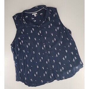 Coastal Nautical Sailboat Sailing Navy‎ Blue Sleeveless Top | Croft & Borrow 3X